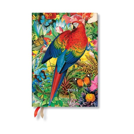 Tropical Garden (Nature Montages) Midi Verso 12-month Dayplanner 2024